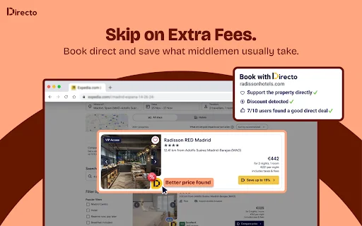 Directo: Encuentra las mejores ofertas de hoteles – Extensión Chrome - Screenshot 3