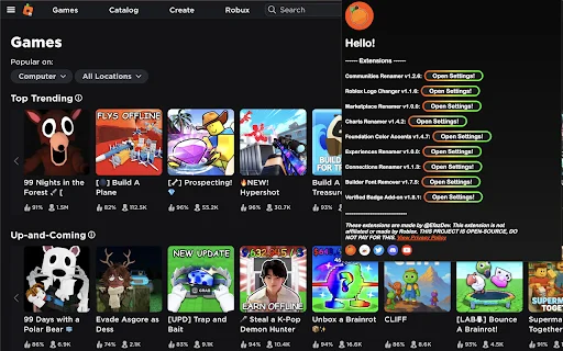 Efaz’s Roblox Extension: Personaliza tu experiencia Roblox al máximo - Screenshot 2
